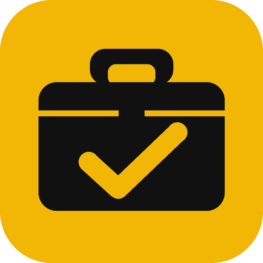 Toolbox Consensus logo: a black toolbox with an amber check mark